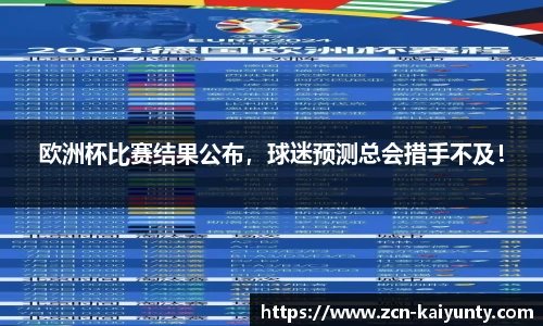 欧洲杯比赛结果公布，球迷预测总会措手不及！